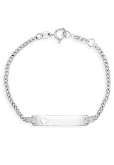 teeny-tiny silver engravable open heart id baby bracelet